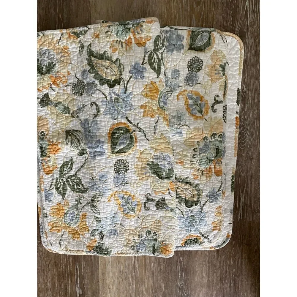 Raymond Waites Quilted Botanical 20x26” Bed Pillow Shams